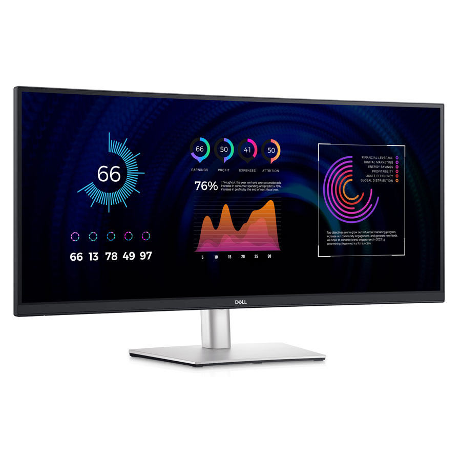 מסך מחשב Dell 34 Curved USB-C Hub Monitor P3424WE - 86.5cm (34") 