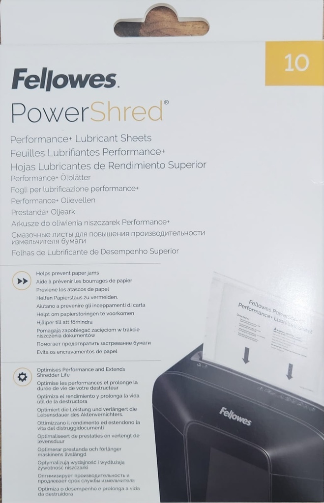 מארז Fellowes דפי שימון / נייר שימון למגרסה - 10 יח'