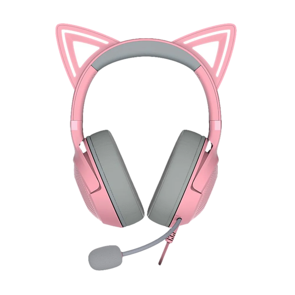  אוזניות חוט’ – RAZER KRAKEN KITTY V2 ורוד 