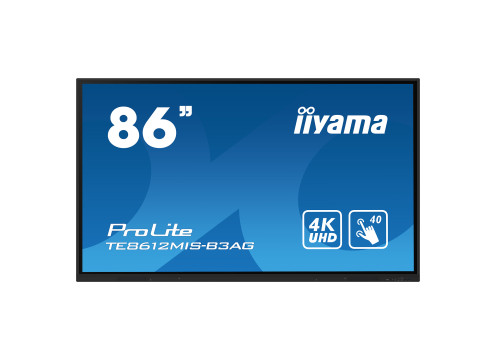  מסך מגע אינטראקטיבי IIYAMA 86" PROLITE VA 4K PURETOUCH-IR 40PT TOUCH 