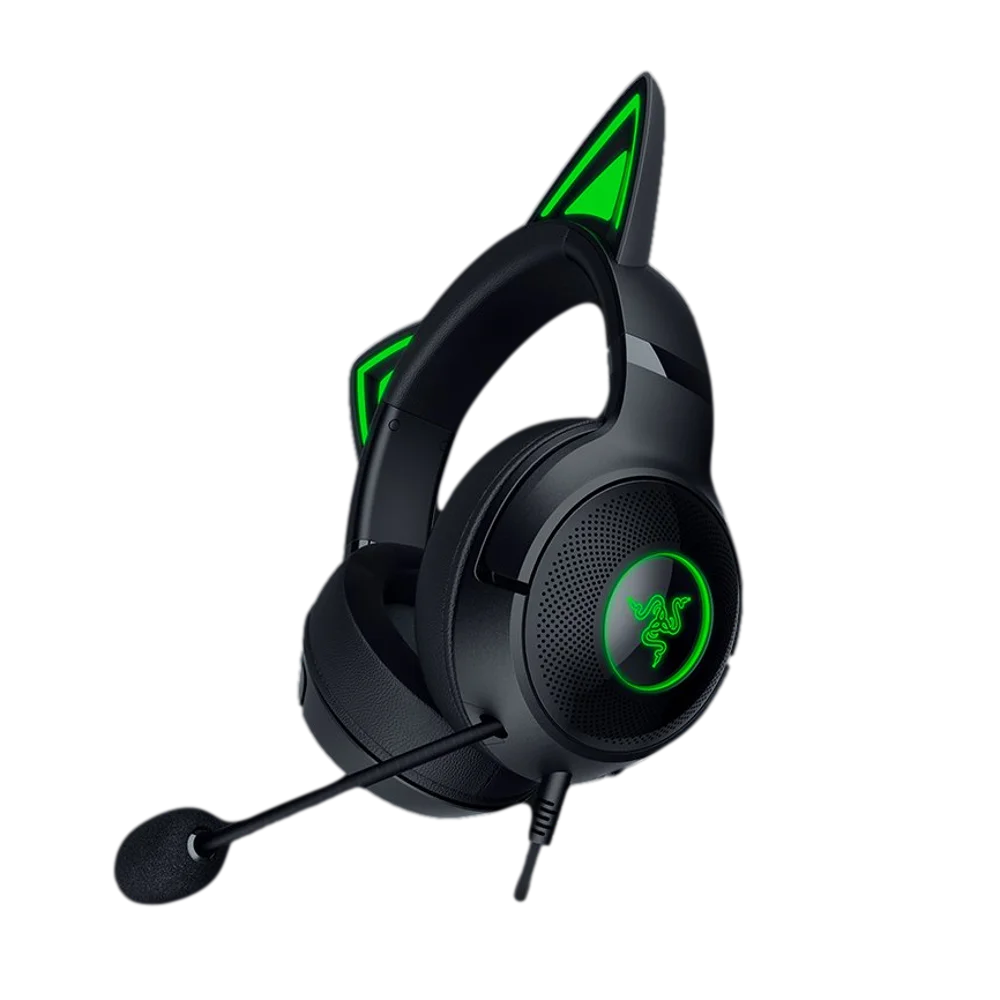  אוזניות חוט’ – RAZER KRAKEN KITTY V2 שחור 