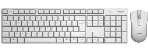 סט מקלדת ועכבר אלחוטי PHILIPS C501  - צבע לבן 