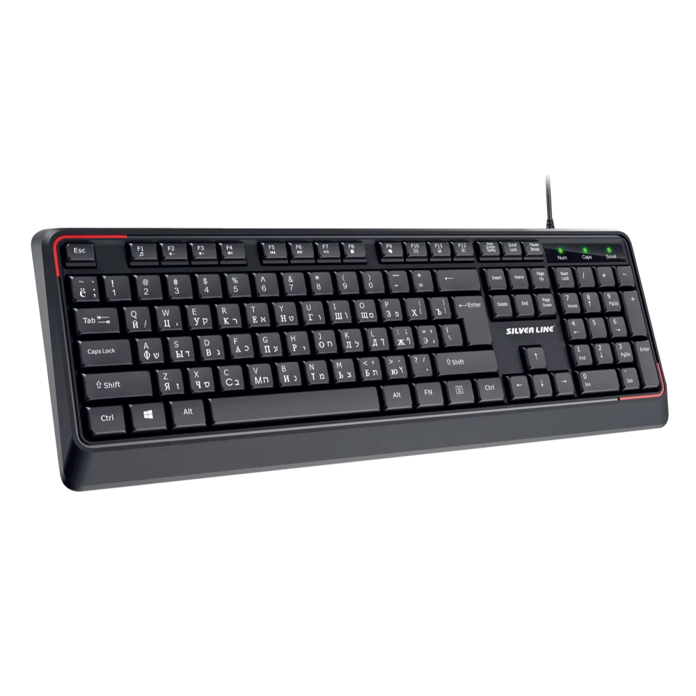  מקלדת רוסית/עברית/אנגלית דגם SLKB-845HER מבית SILVER LINE 