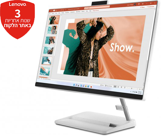 מחשב IdeaCentre AIO 3 24IAP7 i5/16G/1TSSD/DOS/ White 3Y 