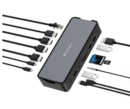 תחנת עגינה Verbatim USB-C Pro Docking Station 15 Ports 