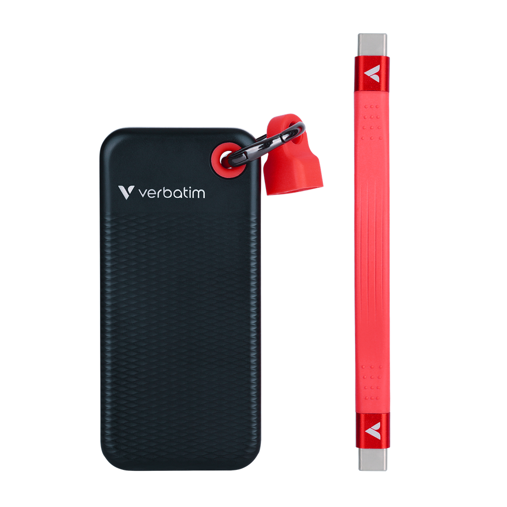 כונן קשיח חיצוני Verbatim Pocket SSD USB 3.2 G 2 2TB Black/Red 