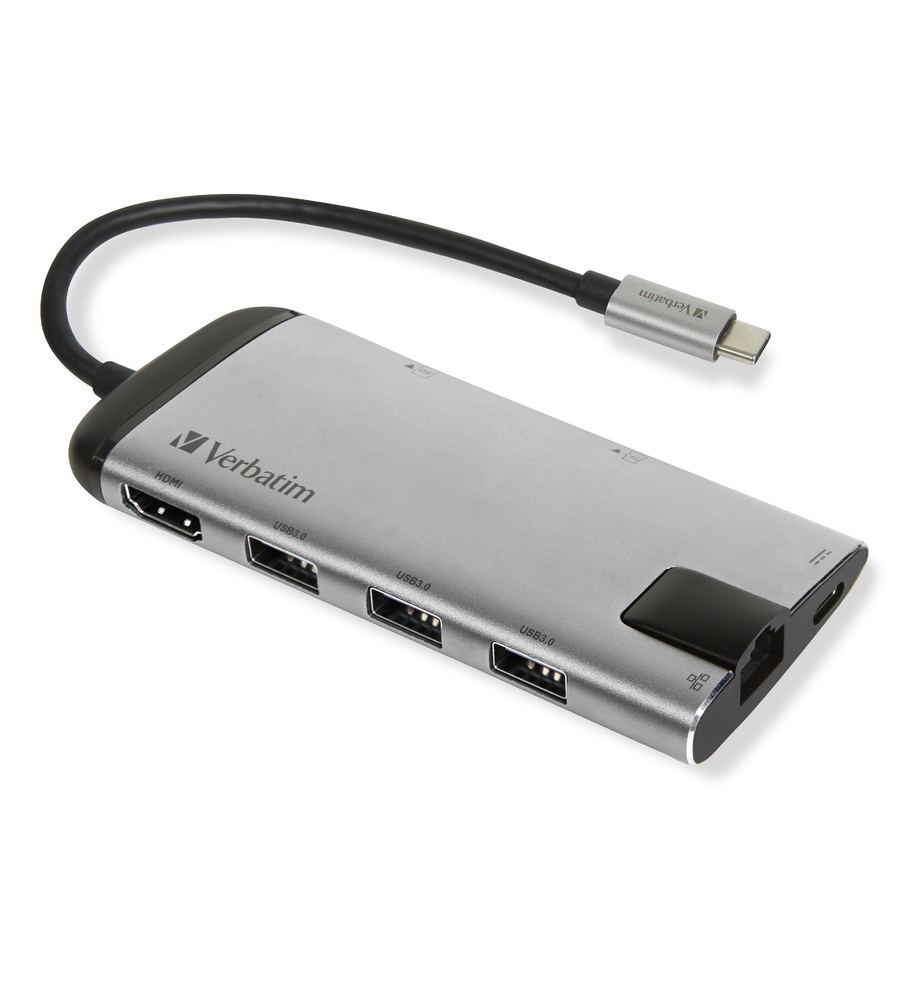 תחנת עגינה Verbatim USB-C MULTIPORT HUB USB 3.1 GEN 1/USB 3.0x3 /HDMI /SDH