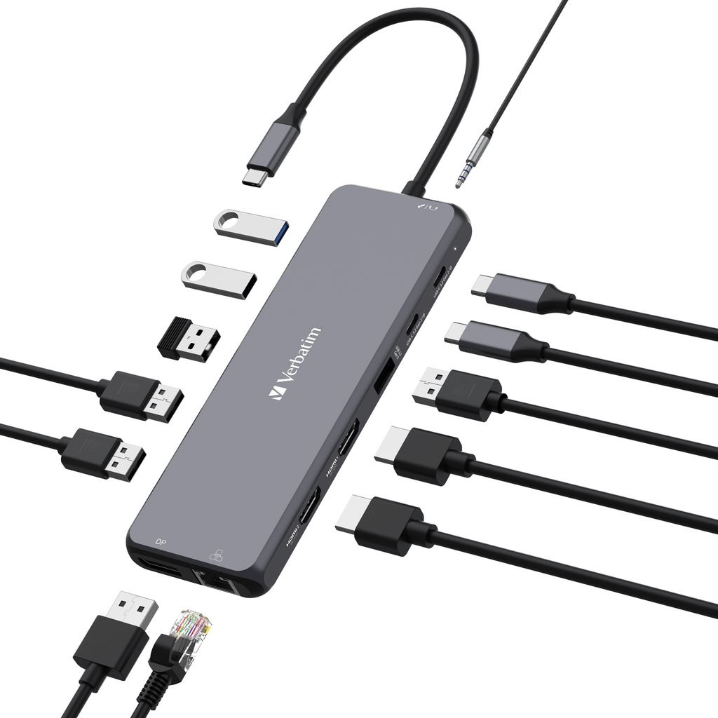 תחנת עגינה VERBATIM USB-C™PRO MULTIPORT HUB 13 Port 