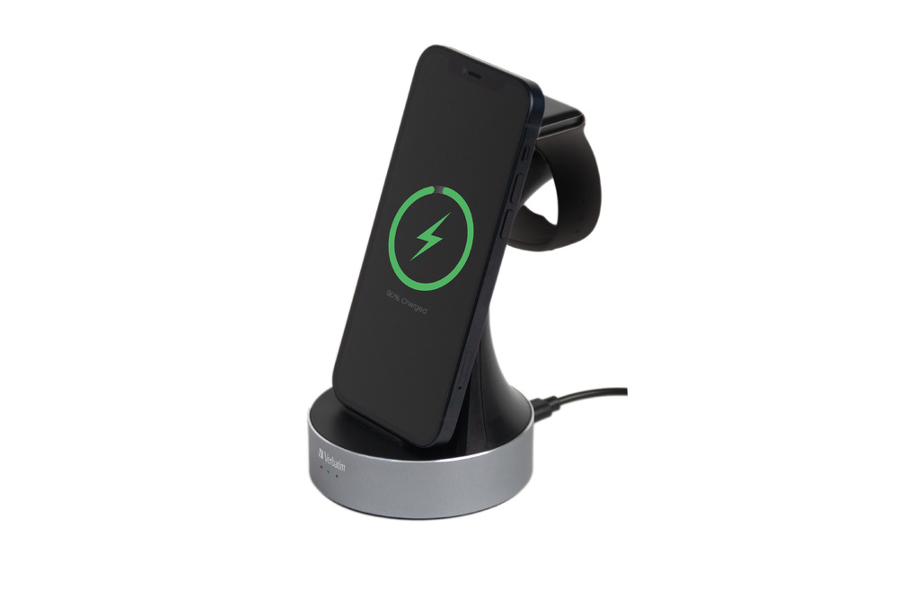  Verbatim Aluminium 2-in-1 Qi MFi Wireless + Apple Watch Charger 