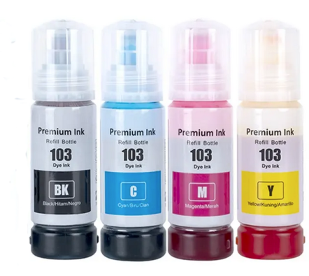 סט 4 בקבוקי דיו תואמים EPSON 103 (צבעוני 7,500 דפים שחור 4,500 דפים)