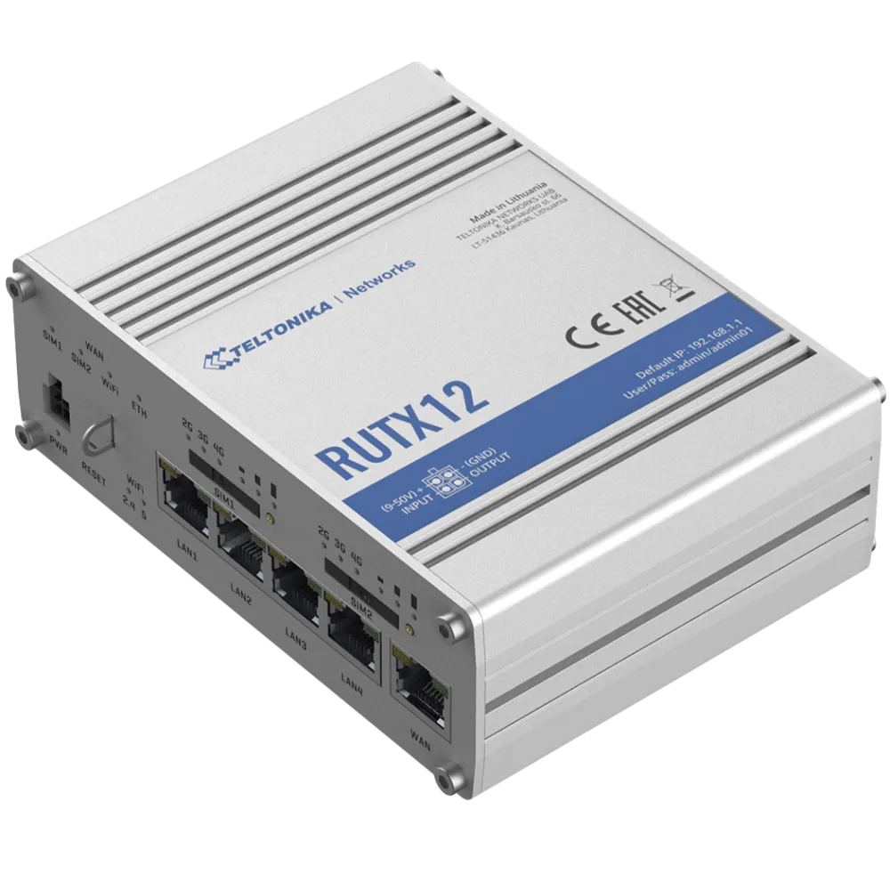  נתב סלולרי תעשייתי Teltonika RUTX12 4G 