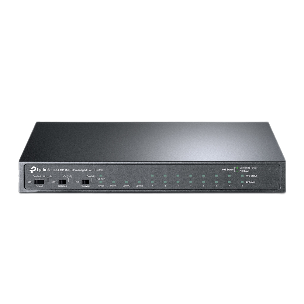  TL-SL1311MP‏-‏‎ ‎מתג 11‏‎ ‎פורטים – 8 ‏PoE+‎ 