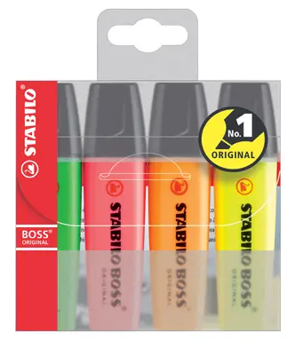 סט מעורב 4 טושים להדגשה 70/4 STABILO BOSS