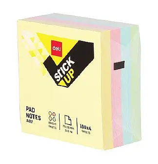 דפי ממו דביק פסטל 400 ד' deli 01703 76*76