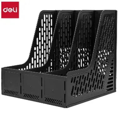 משולש קטלוגי מתקפל 3 תאים שחור deli E9843