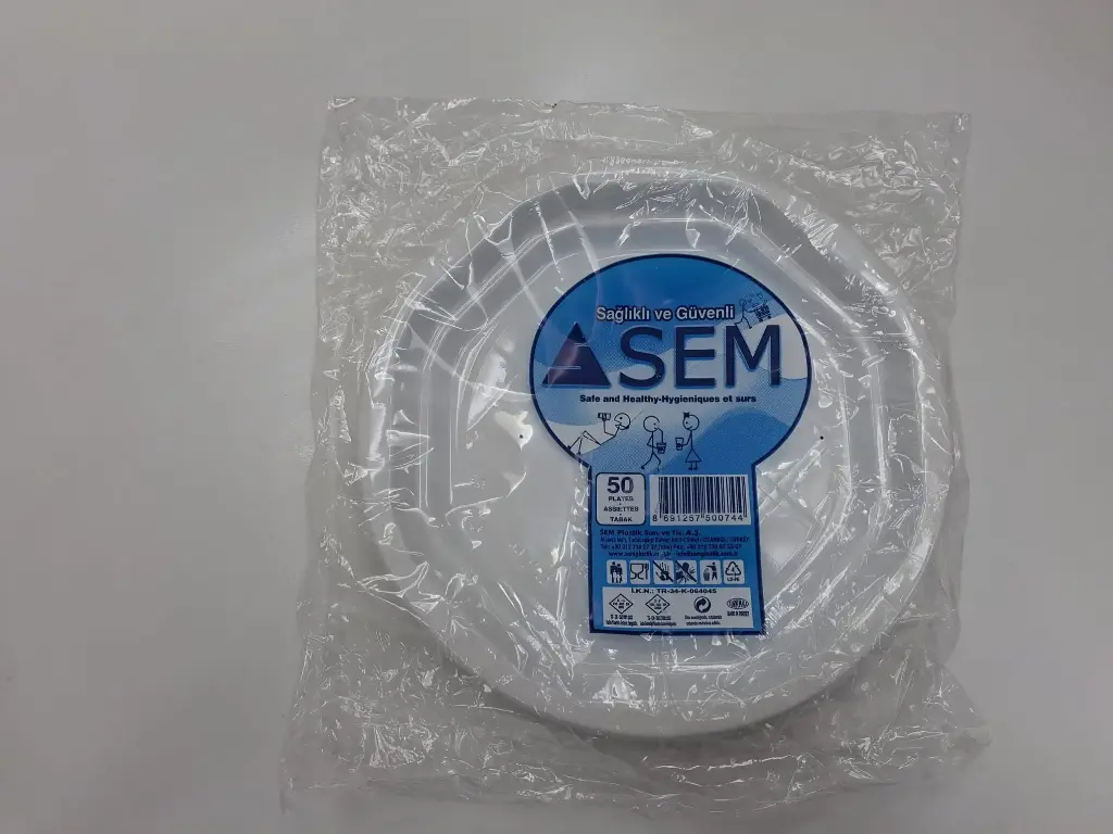 צלחות פלסטיק חד פעמי גדול 50 יח'