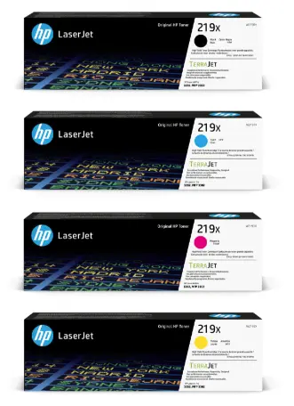 סט טונרים מקוריים  HP 219X W2191X-W2193X (3,200 דף בשחור 2,500 דף בצבע )