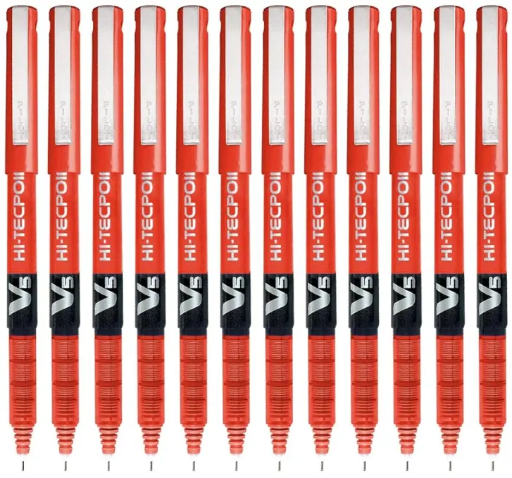 עט טכפוינט V5 אדום PILOT מארז 12 יח'
