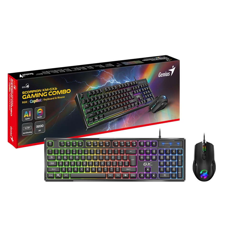  סט מקלדת ועכבר גיימינג GENIUS SCORPION KM-GX6 
