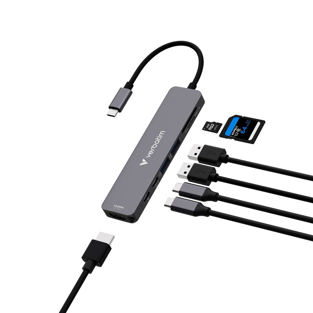 תחנת עגינה Verbatim USB-C Essentials Multiport Hub 7 Port 