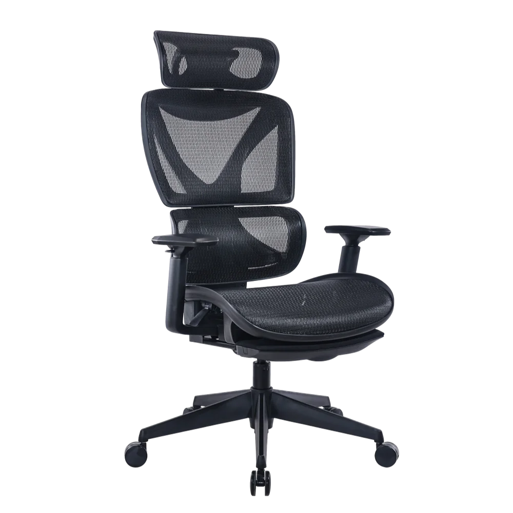  כיסא מנהלים ארגונומי בצבע שחור עם מסגרת אפורה דגם MWMS200 מבית MIRACASE 