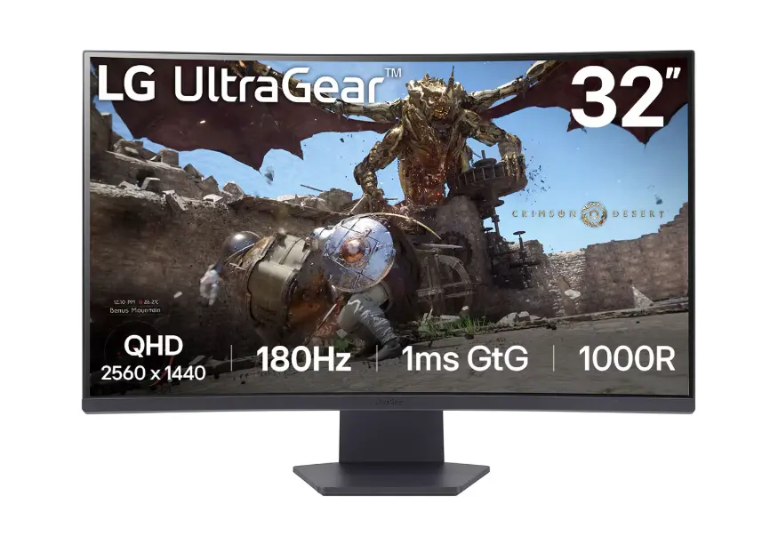 מסך מחשב ‏31.5 ‏אינטש LG UltraGear 32GS60QC-B QHD 