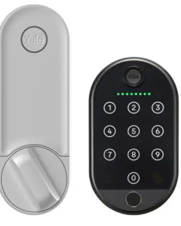 מנעול חכם לדלת Yale Linus™ L2 90600600  כולל קודן טביעת אצבע צבע כסוף