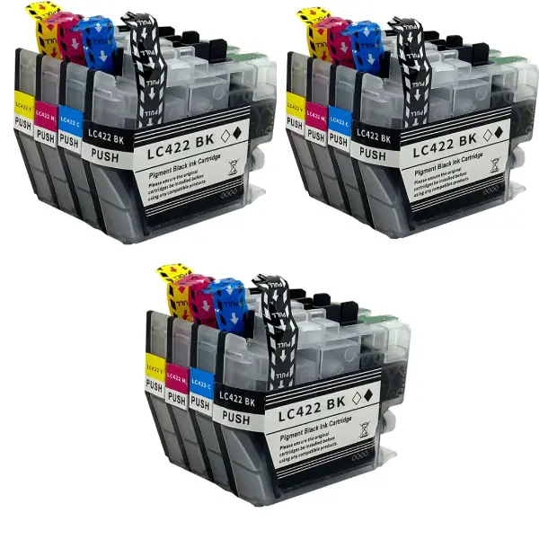 מארז חסכון 3 סטים ראשי דיו תואמים Brother LC422 (550 הדפסות לסט)