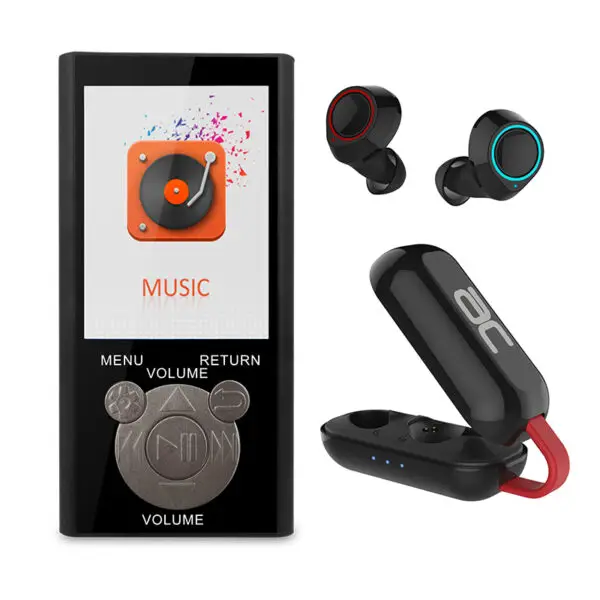  נגן MP3 בעברית עם אוזניות TWS קומפקטיות AC 241KIT 