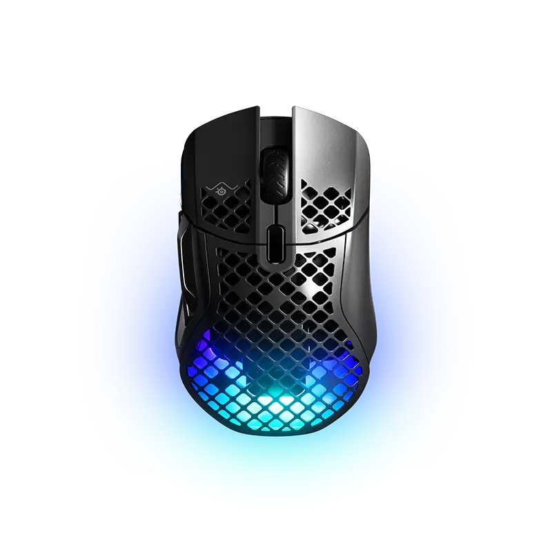  עכבר גיימינג אלחוטי Aerox 5 Steelseries – חיישן מדויק, 9 כפתורים לתכנות, סוללה 180 שעות, קל משקל 74 גרם Aerox 5 Wireless Black 