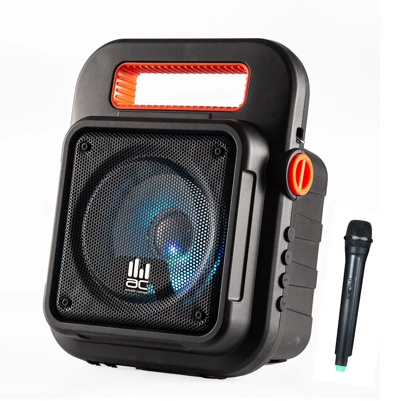 בידורית קריוקי ניידת 6″ עם מיקרופון אלחוטיAcoustic Concept AC Mini6