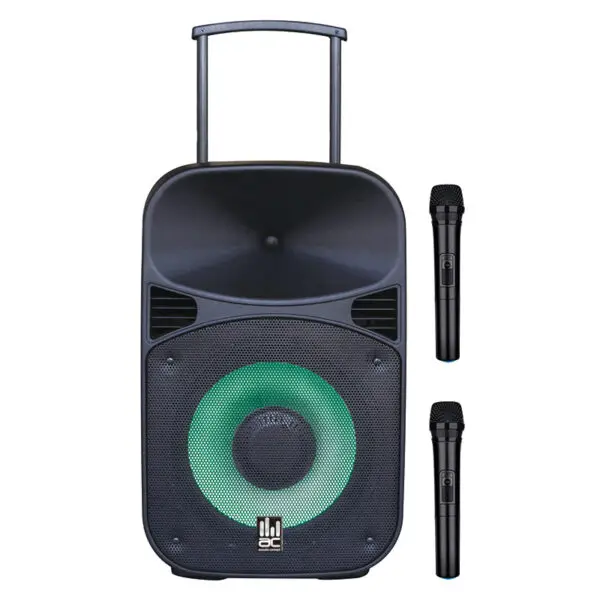 בידורית קריוקי Bluetooth ניידת 15″ עם 2 מיקרופונים Acoustic Concept AC MAX15