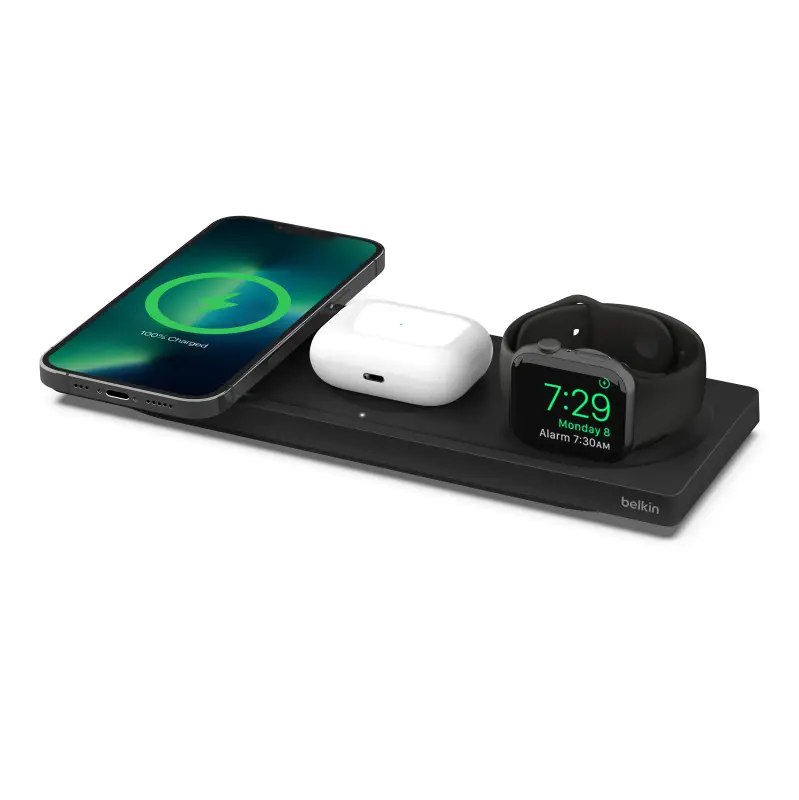  משטח טעינה אלחוטי 3 ב-1 עם MagSafe 15W Belkin WIZ016 