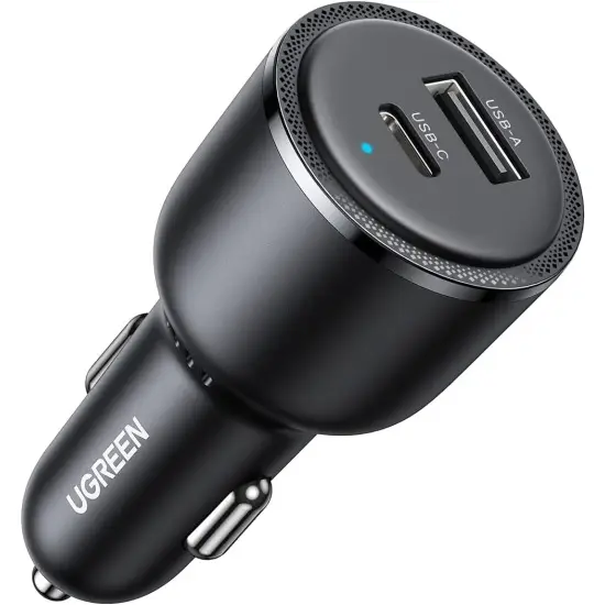  מטען רכב טעינה מהירה עם יציאת USB-C ויציאת USB-A CD239-90645 
