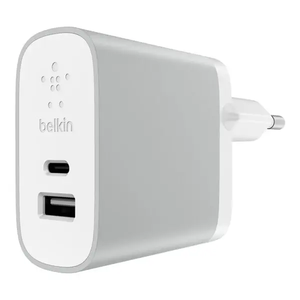  מטען ביתי כפול 27W עם יציאות USB-C USB-A F7U011vf 