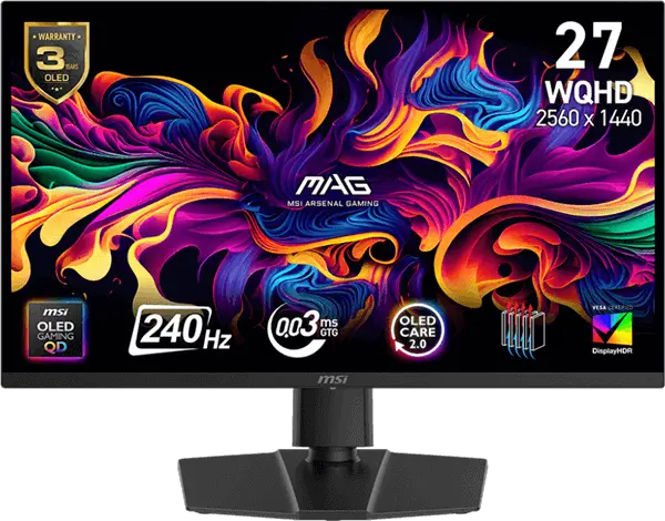 מסך מחשב  MSI MON 273QP QD-OLED X24 