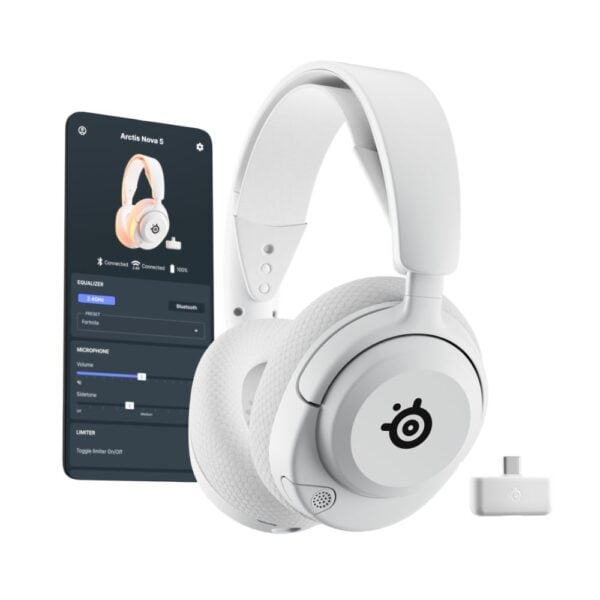  אוזניות גיימינג אלחוטיות SteelSeries ARCTIS NOVA 5  צבע לבן