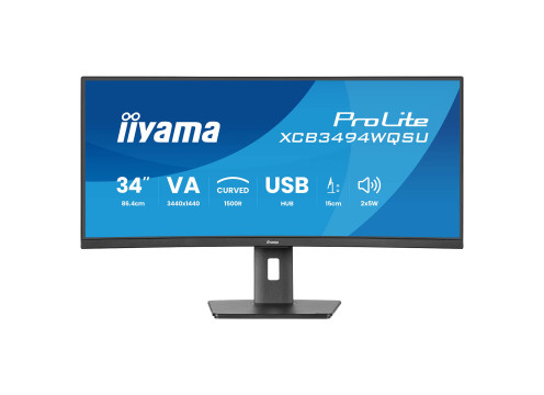  מסך מחשב קעור IIYAMA 34" PROLITE VA UWQHD 120HZ 0.4MS 1500R 