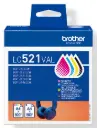 סט 4 ראשי דיו מקוריים Brother LC-521VAL (500 דף) 