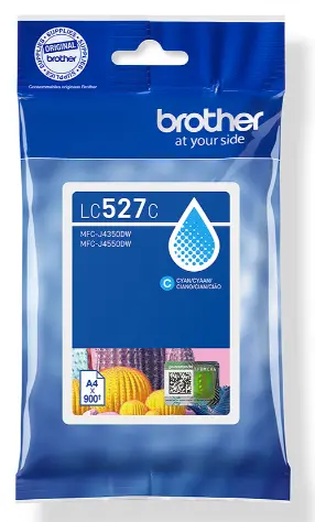 ראש דיו מקורי כחול Brother LC527C (900 דף) 
