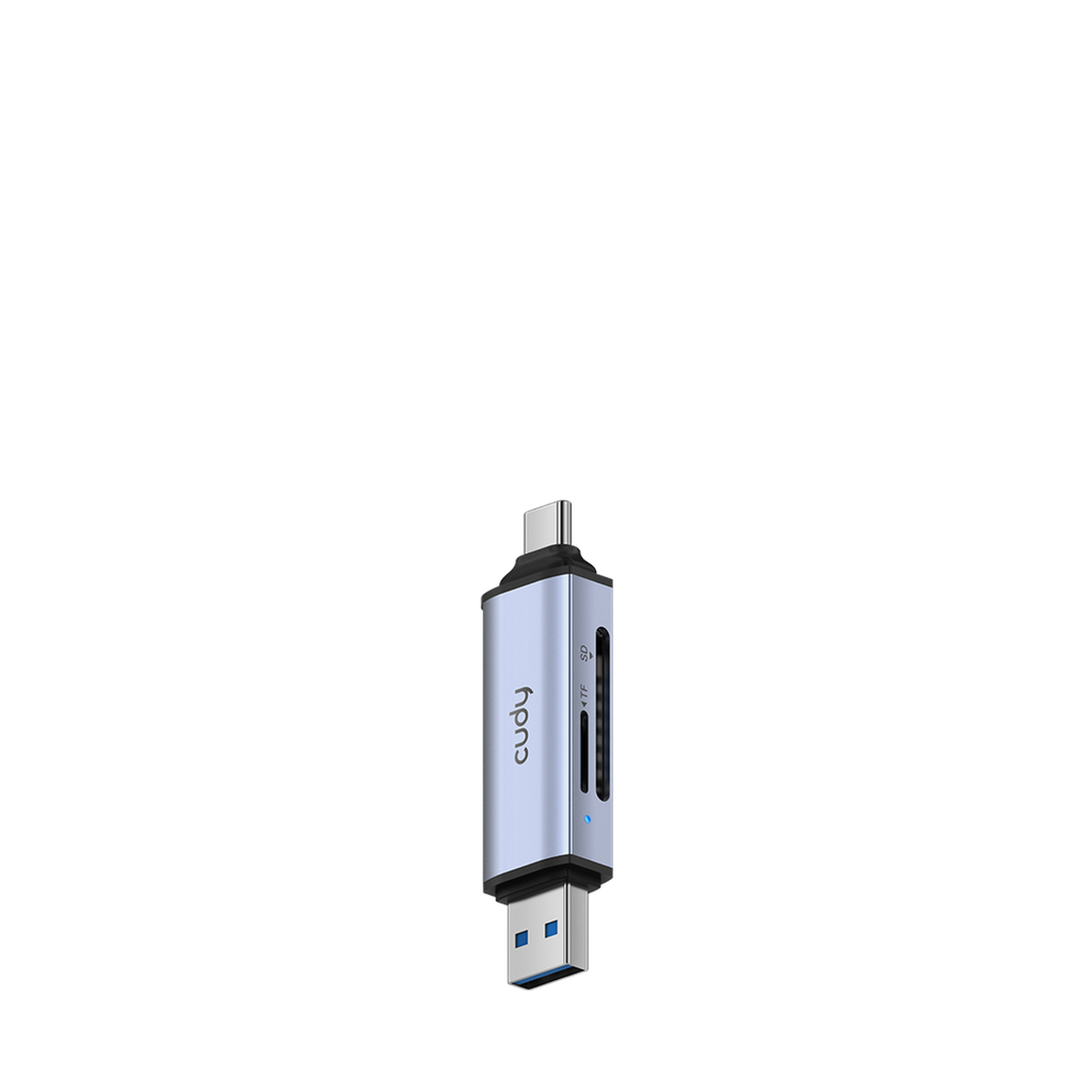 מתאם CUDY 2-IN-1 Dual USB 3.0 SD/TF Card Reader UH200 