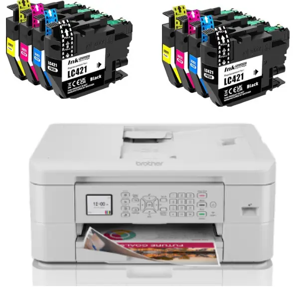 מארז חסכון מדפסת הזרקת דיו משולבת Brother MFC-J1010DW + 2 סטים תואמים ומתנה