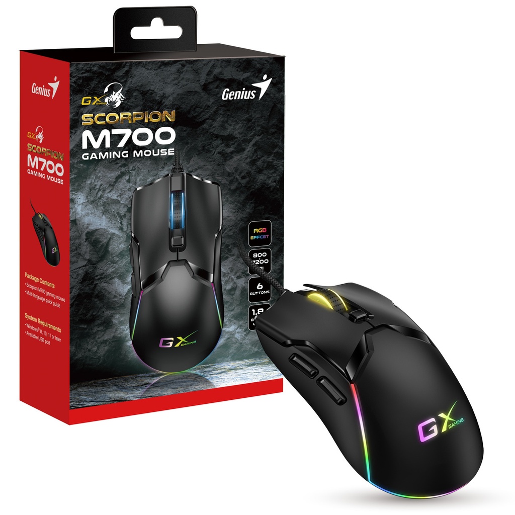  עכבר גיימינג שחור GENIUS Scorpion M700 