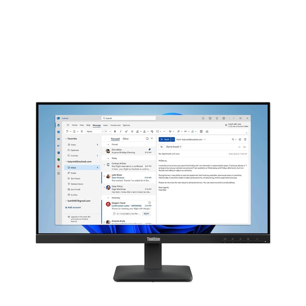 מסך מחשב Lenovo ThinkVision S24-4e 64B5KAT1IS Full HD לנובו 