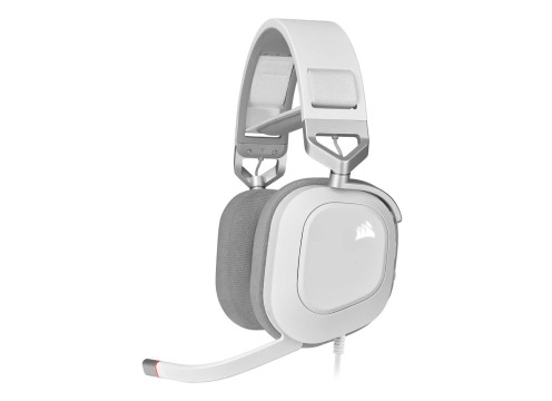  אוזניות קשת חוטיות לגיימינג CORSAIR HS80 RGB USB WHITE צבע לבן 