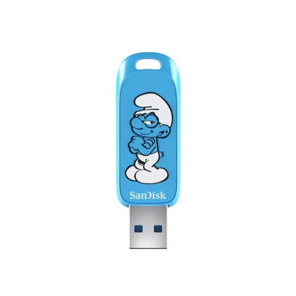  זיכרון נייד Smurfs USB בנפח 64GB מבית Sandisk דגם SDCZIS-064G-G46 