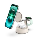  עמדת טעינה מגנטית 3 ב-1 בטכנולוגיית Qi2 25W Belkin UltraCharge Pro תומך MagSafe ו-Apple Watch Belkin UltraCharge Pro WIZ040kqSD 