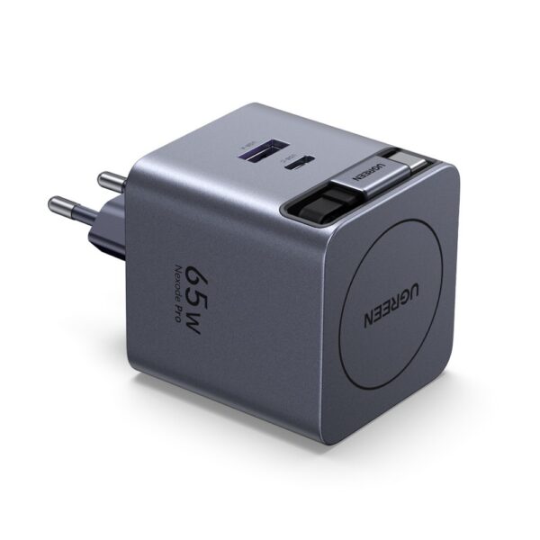  מטען קיר טעינה מהירה UGREEN Nexode 65W GaN כבל USB-C נשלף UGREEN X615 65825 
