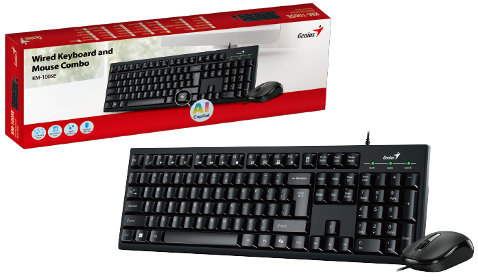  סט מקלדת ועכבר חוטי GENIUS KM-100SE 