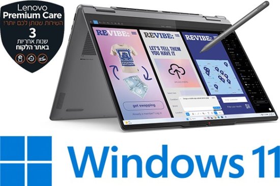  מחשב נייד Lenovo Yoga  7 2-in-1 14ILL10 14″ Ultra 5 226V/16G/ 1TB/ 11P/3YP 